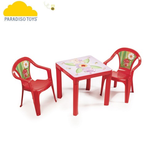Set masa cu 2 scaune pentru copii Paradiso Rosu