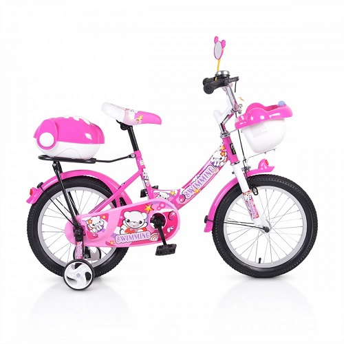 Bicicleta pentru copii cu roti ajutatoare 1682 Racer Pink 16 inch