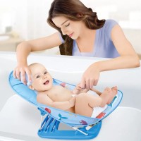 Scaun de baie bebe, cu spatar, pliabil in 3 pozitii Bleu