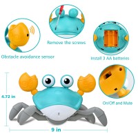 Jucarie interactiva Crab cu senzor de miscare,blue