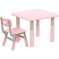 Set masuta si scaunel cu inaltime reglabila Lala roz