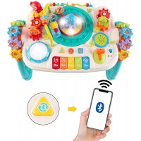 Masuta Multifunctionala si Panou cu Activitati 2 in1,Conectare Bluetooth, lumini si muzica Smart Kid 