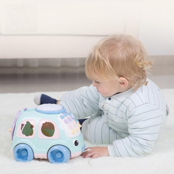 Masinuta educativa cu telefon, forme, toba pentru bebe - imagine 5