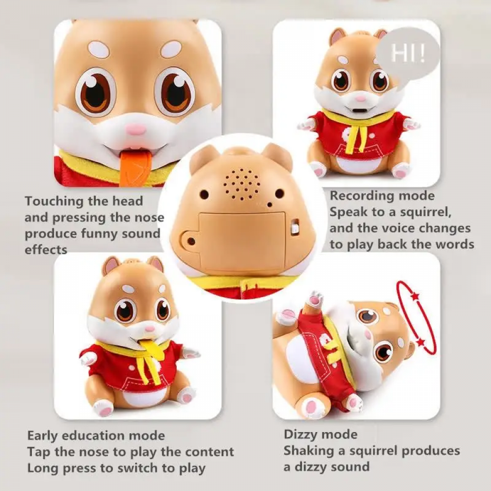 Jucarie interactiva veverita vorbitoare „Feeding Pet”- repeta ,cu efecte sonore si functie de inregistrare - imagine 9