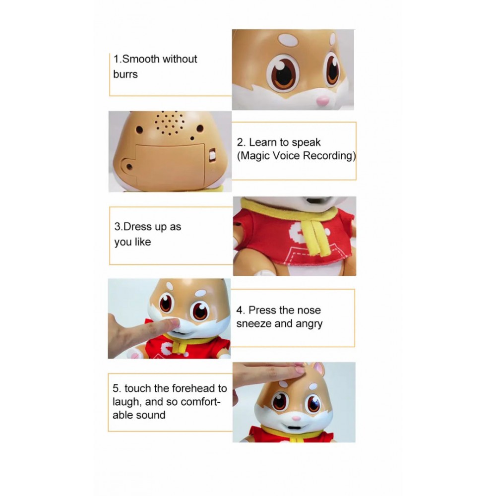 Jucarie interactiva veverita vorbitoare „Feeding Pet”- repeta ,cu efecte sonore si functie de inregistrare - imagine 8