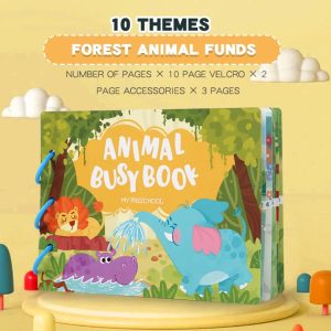 Carte educativa cu stickere reutilizabile,Animale-Busy Book