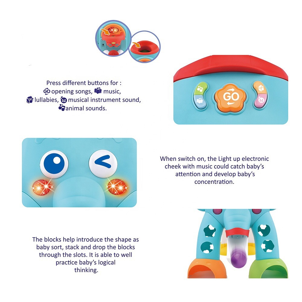 Centru de activitati elefant cu bile, cos, sortator, sunete si lumini - imagine 9