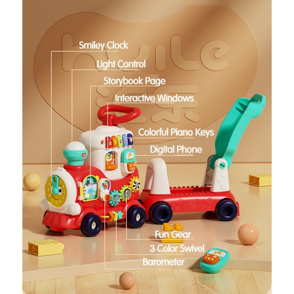 Trenulet interactiv pentru copii 4 in 1 Hola Toys - imagine 8