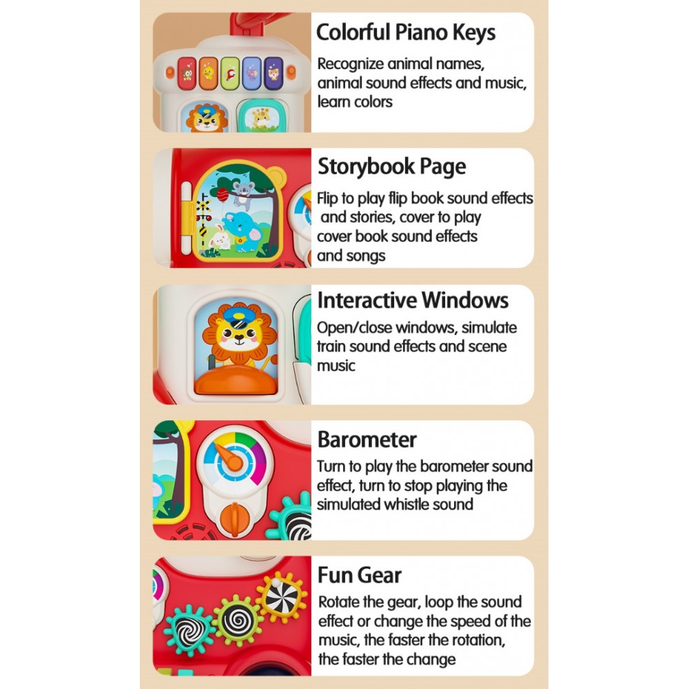 Trenulet interactiv pentru copii 4 in 1 Hola Toys - imagine 13