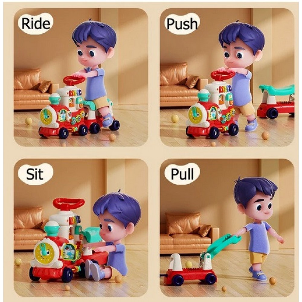 Trenulet interactiv pentru copii 4 in 1 Hola Toys - imagine 7