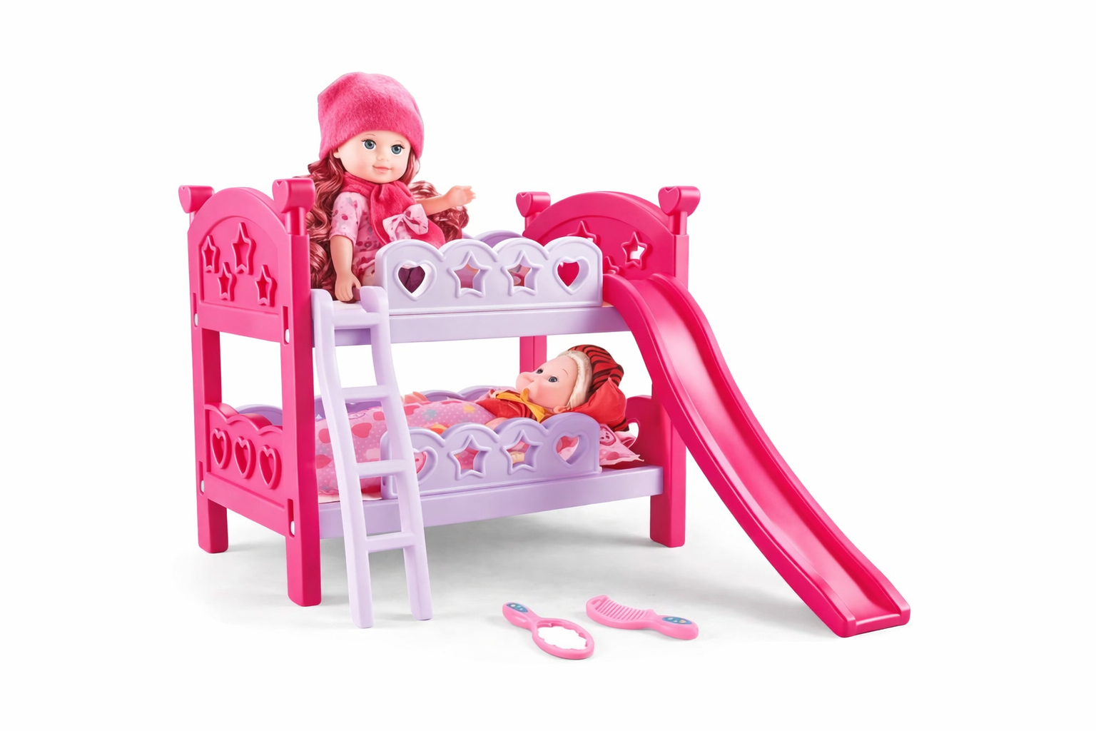 Patut etajat de jucarie cu doua papusi incluse - imagine 2