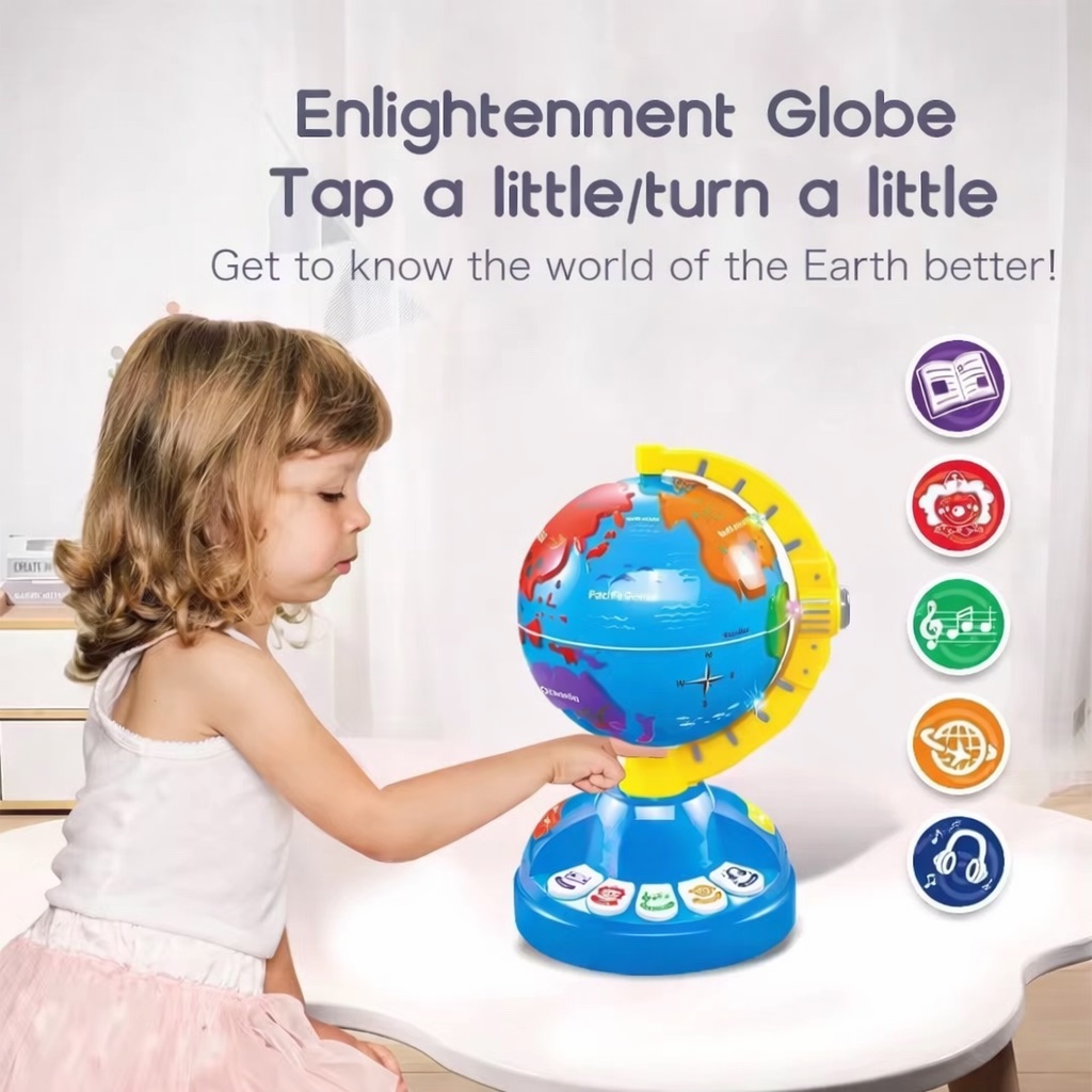 Glob pamantesc interactiv pentru copii cu lumini si sunete-Glitter - imagine 2