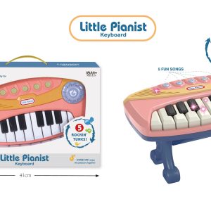 Orga pentru fetite „Little Pianist” – pian muzical cu lumini, 5 melodii si tastatura interactiva