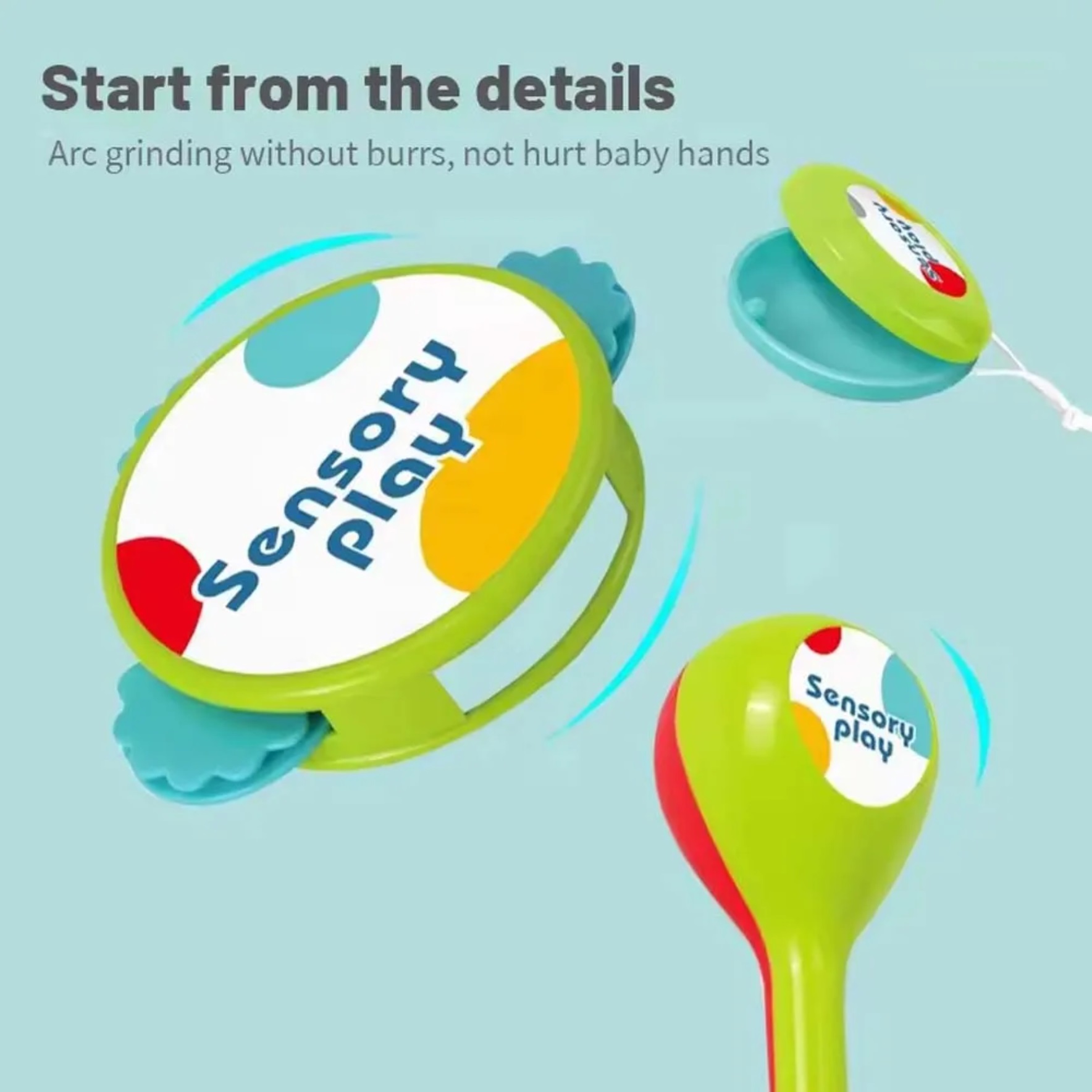 Jucarie muzicala primul meu set de tobe-culoare bleu - imagine 6