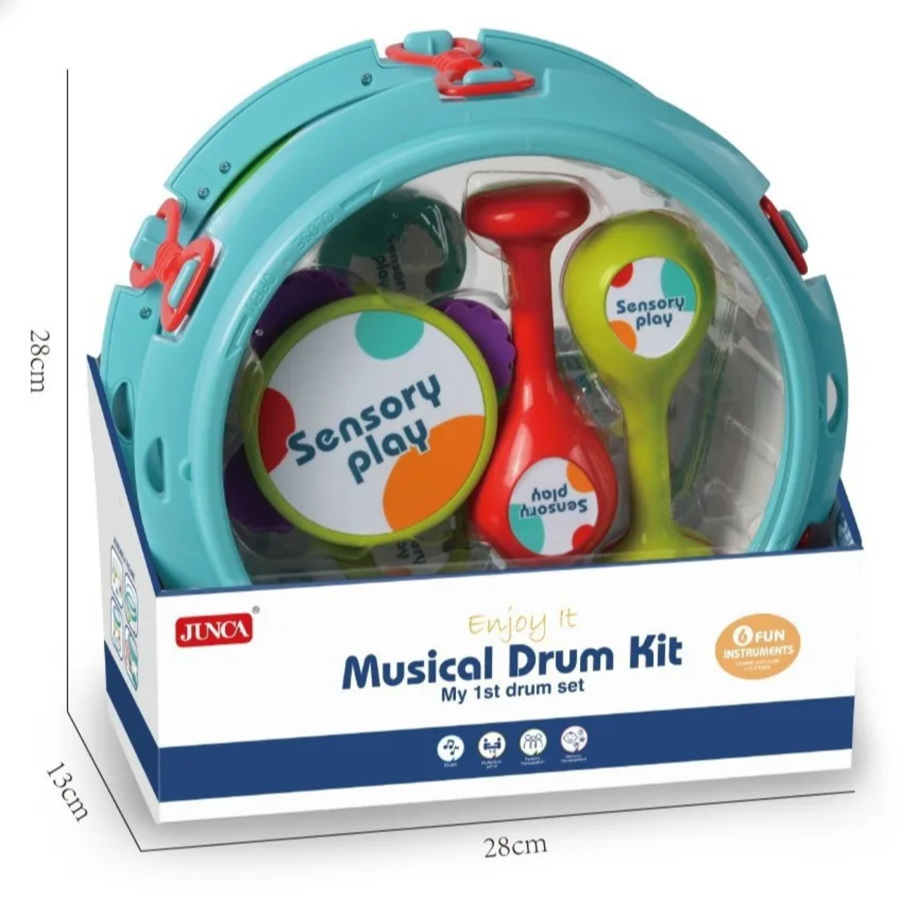 Jucarie muzicala primul meu set de tobe-culoare bleu - imagine 3