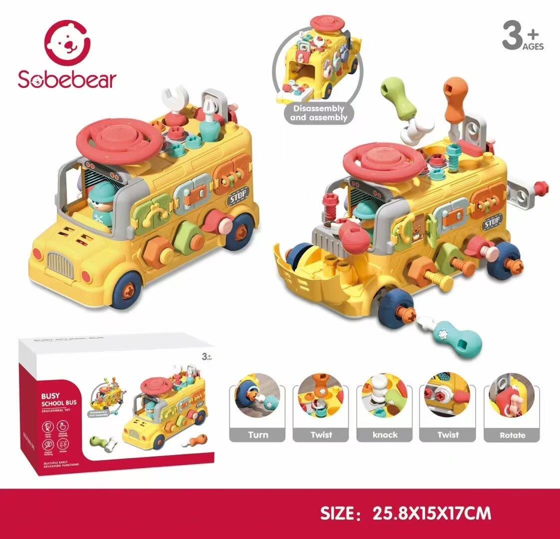 Jucarie educativa pentru copii Busy School Bus