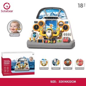 Jucarie educativa tablou de bord avion-simulator pentru copii mici