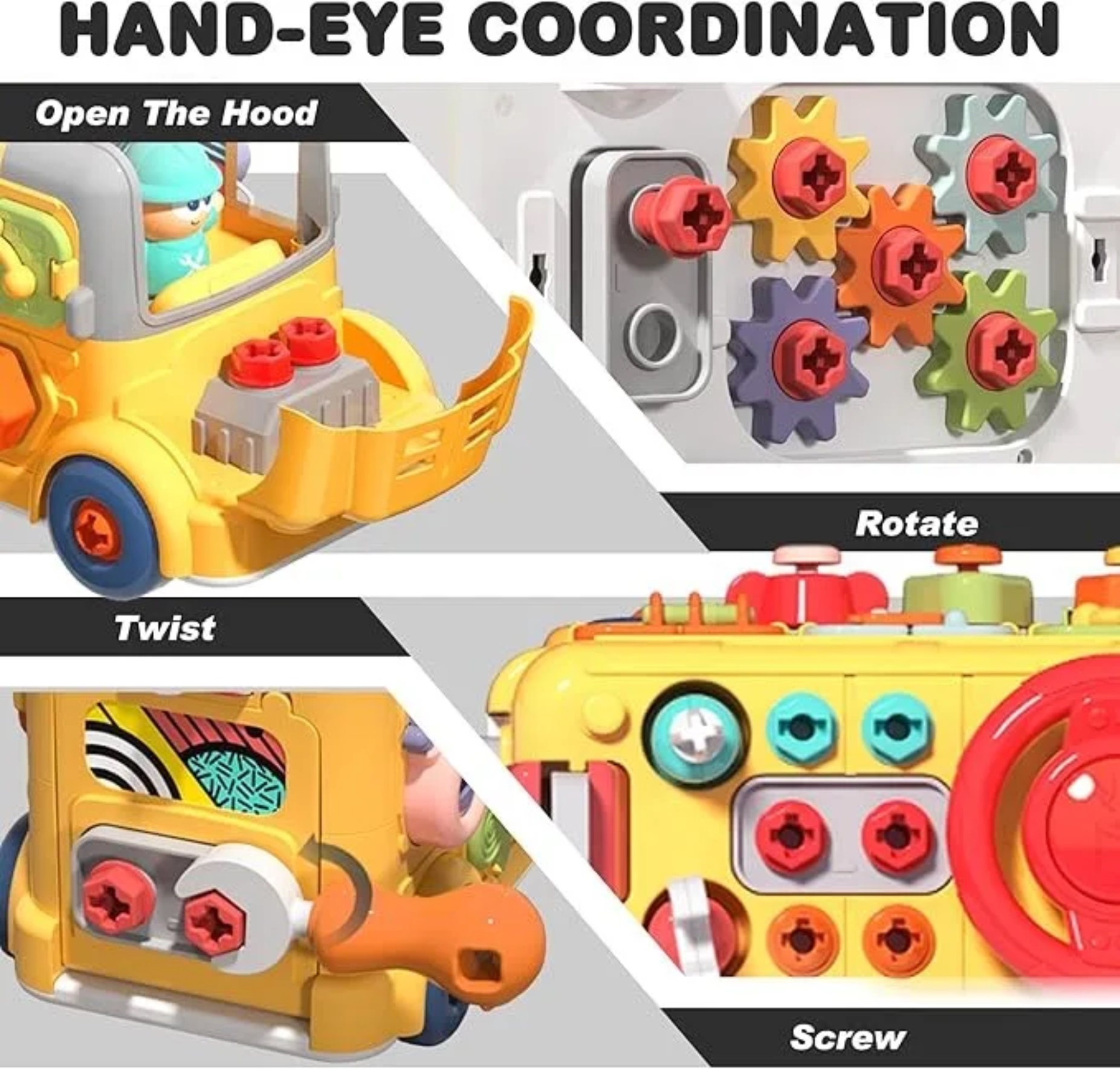 Jucarie educativa pentru copii Busy School Bus - imagine 10