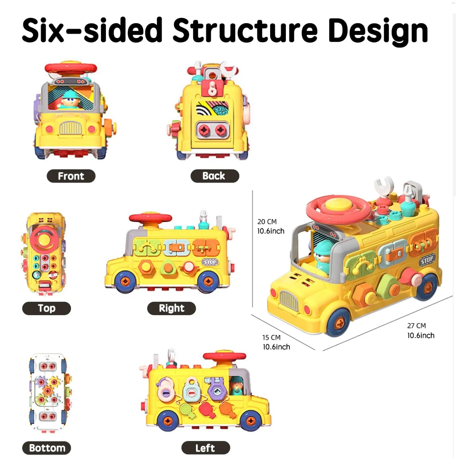 Jucarie educativa pentru copii Busy School Bus - imagine 9