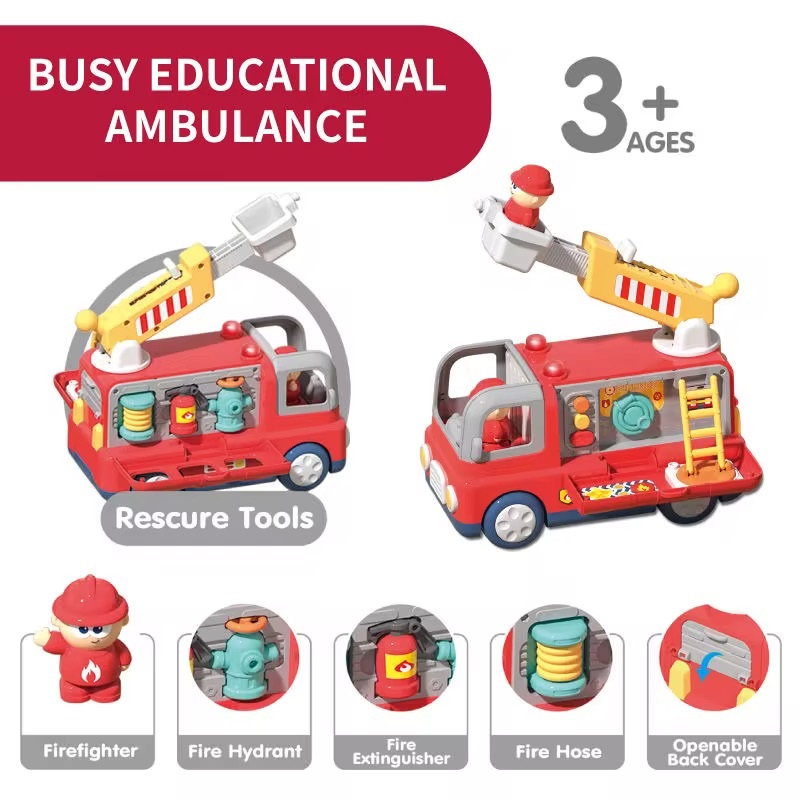 Jucarie interactiva masina de pompieri pentru copii - imagine 2