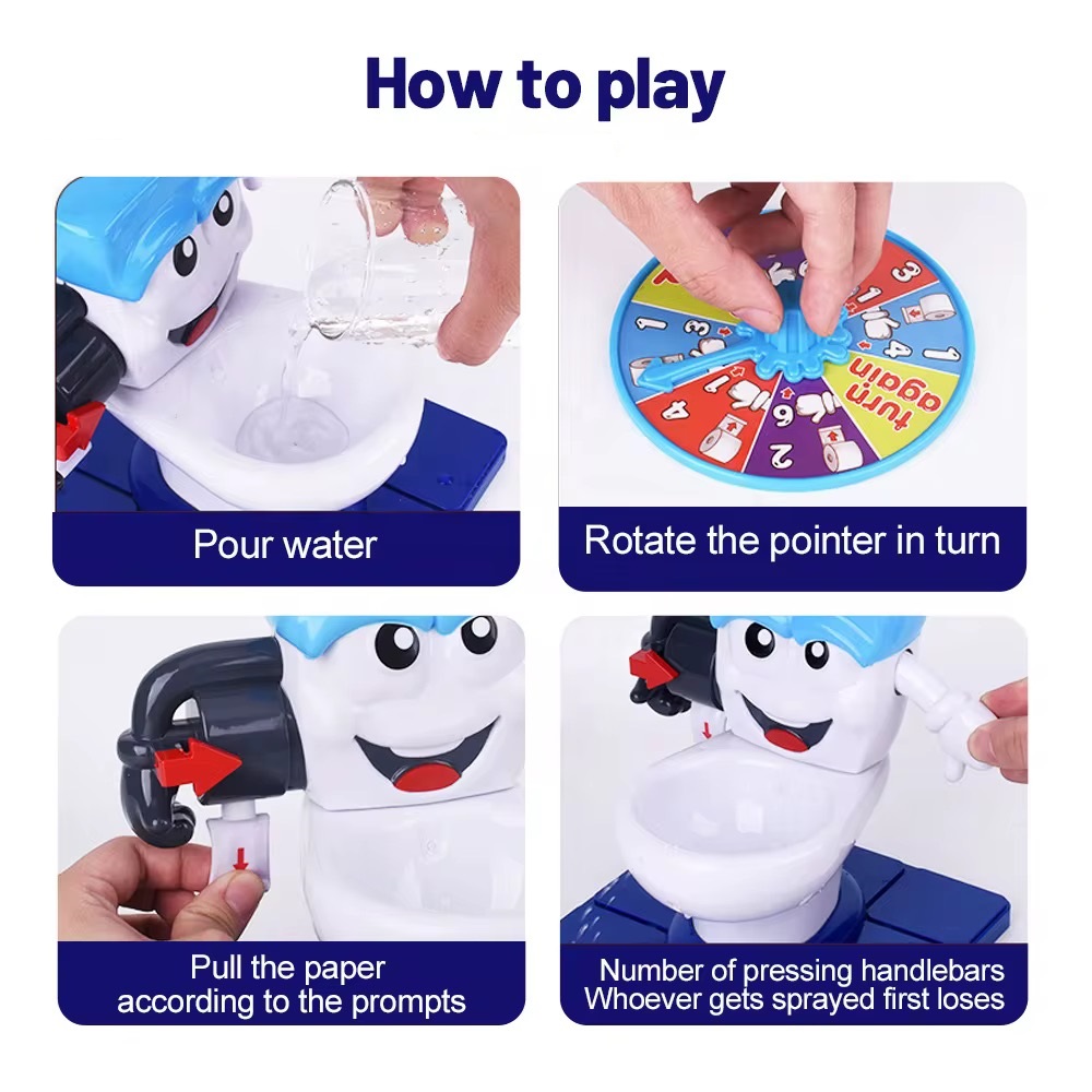 Joc Interactiv pentru Copii „Toilet Party”-Jucarie Amuzanta cu Pulverizare Apa - imagine 2