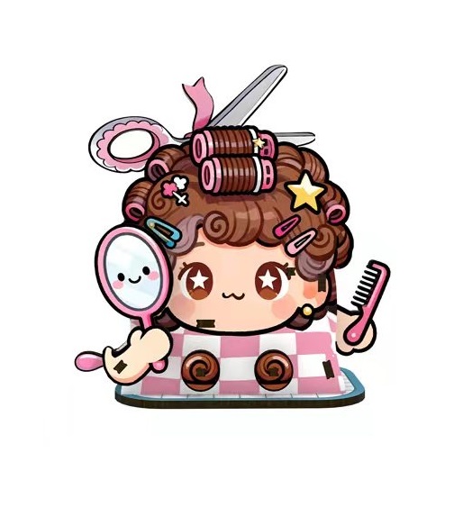 Jucarie DIY din Lemn – Mini Salon Coafura pentru Copii, Model 3D de Asamblat (53 piese)