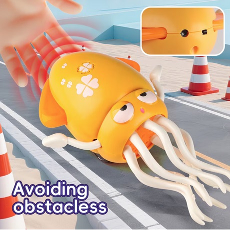 Jucarie interactiva Caracatita dansatoare cu Lumini reincarcabila galbena - imagine 4