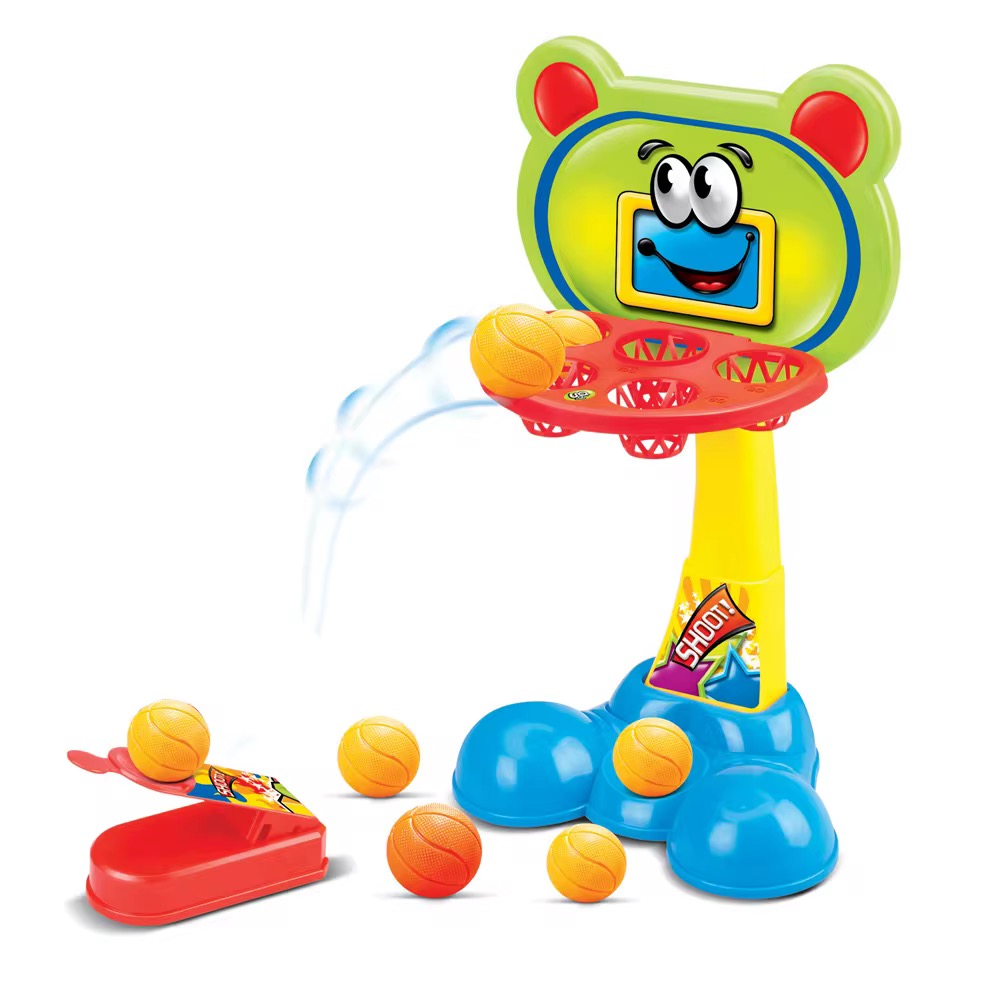 Cos de baschet pentru copii cu lansator de mingii – joc interactiv de indemanare - imagine 4