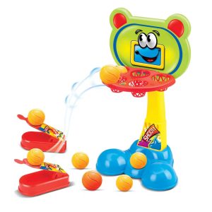 Cos de baschet pentru copii cu lansator de mingii – joc interactiv de indemanare