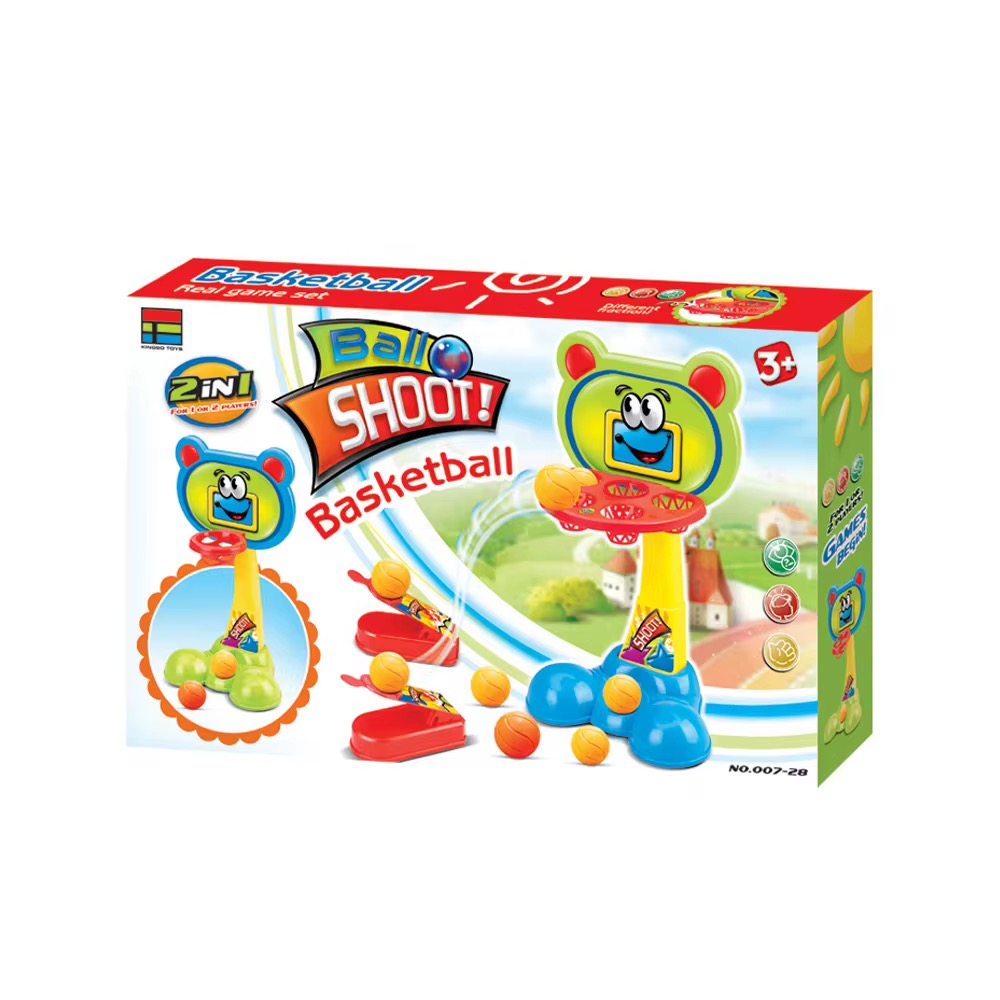 Cos de baschet pentru copii cu lansator de mingii – joc interactiv de indemanare - imagine 7