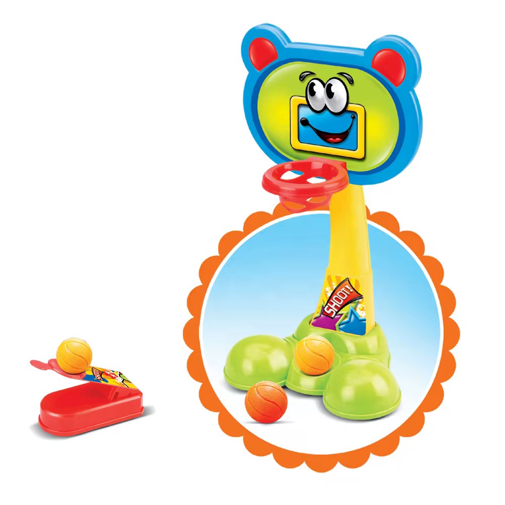 Cos de baschet pentru copii cu lansator de mingii – joc interactiv de indemanare - imagine 3